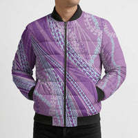 Polynesian Puakeniken Pikake Twisted Lei Bomber Puffer Jacket Amethys LT7 - Polynesian Pride