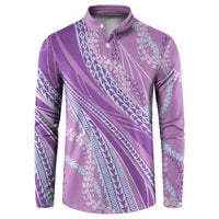 Polynesian Puakeniken Pikake Twisted Lei Button Sweatshirt Amethys LT7 Amethys - Polynesian Pride