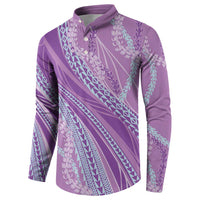 Polynesian Puakeniken Pikake Twisted Lei Button Sweatshirt Amethys LT7 - Polynesian Pride