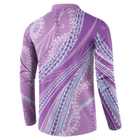 Polynesian Puakeniken Pikake Twisted Lei Button Sweatshirt Amethys LT7 - Polynesian Pride