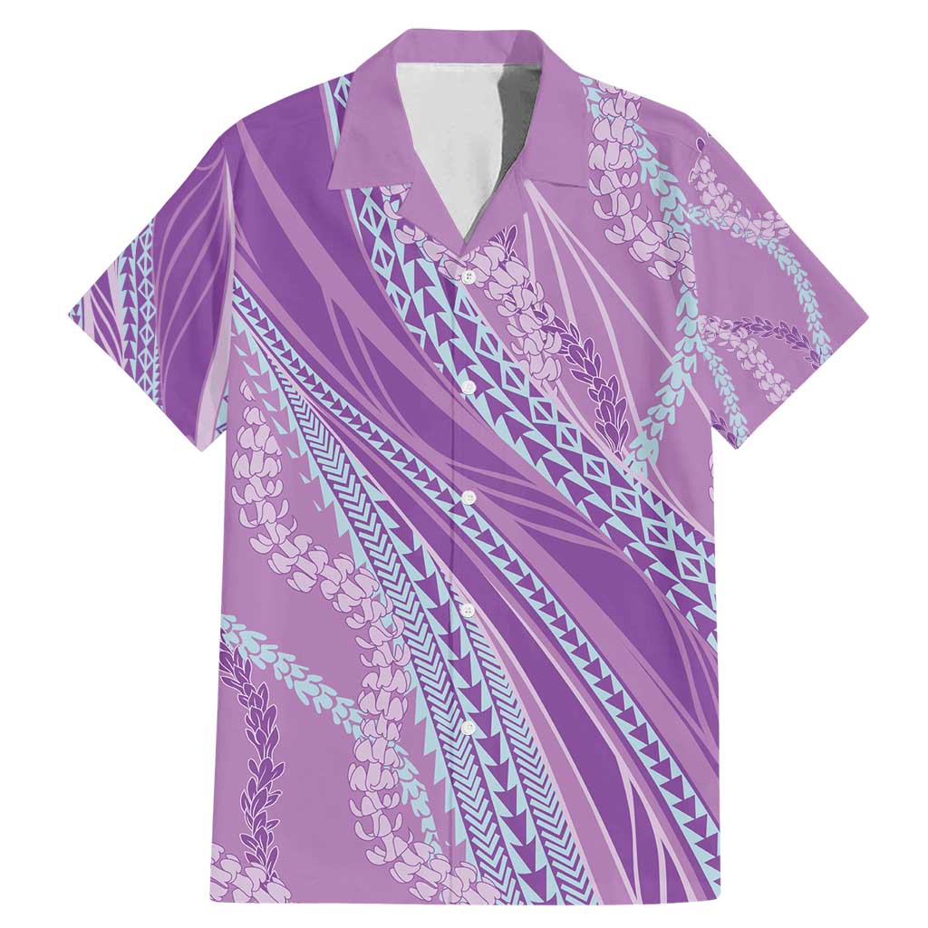 Polynesian Puakeniken Pikake Twisted Lei Family Matching Mermaid Dress and Hawaiian Shirt Amethys - Polynesian Pride