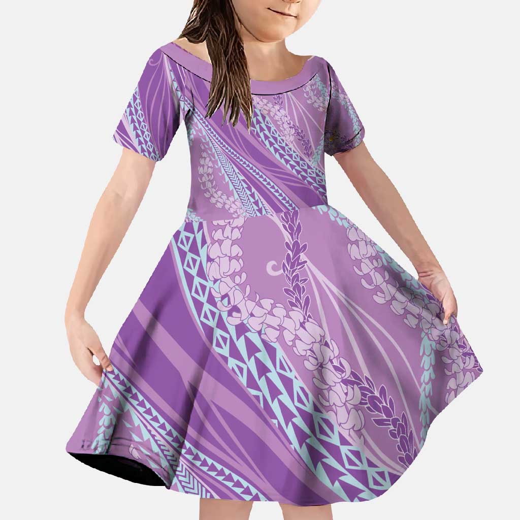 Polynesian Puakeniken Pikake Twisted Lei Family Matching Tank Maxi Dress and Hawaiian Shirt Amethys - Polynesian Pride