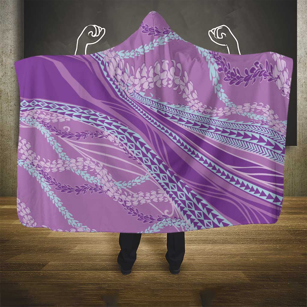 Polynesian Puakeniken Pikake Twisted Lei Hooded Blanket Amethys - Polynesian Pride