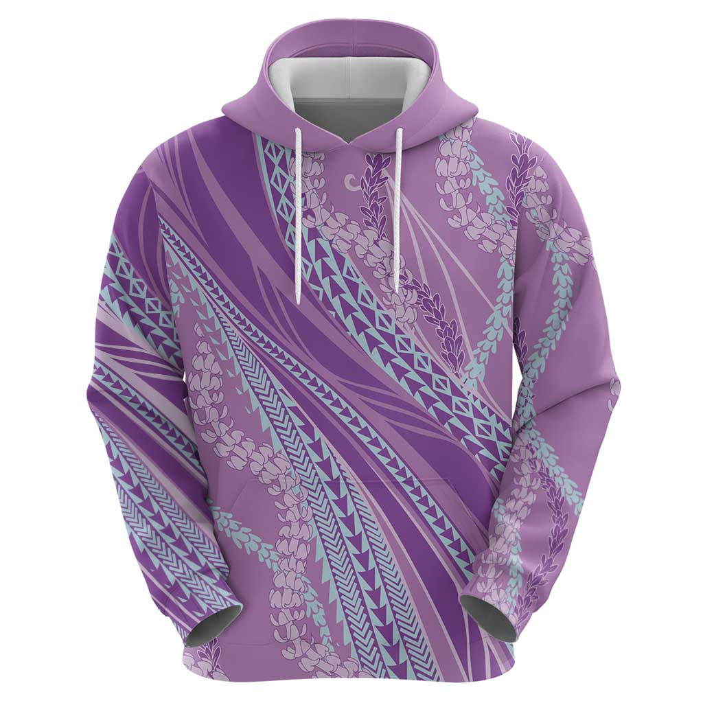 Polynesian Puakeniken Pikake Twisted Lei Hoodie Amethys - Polynesian Pride