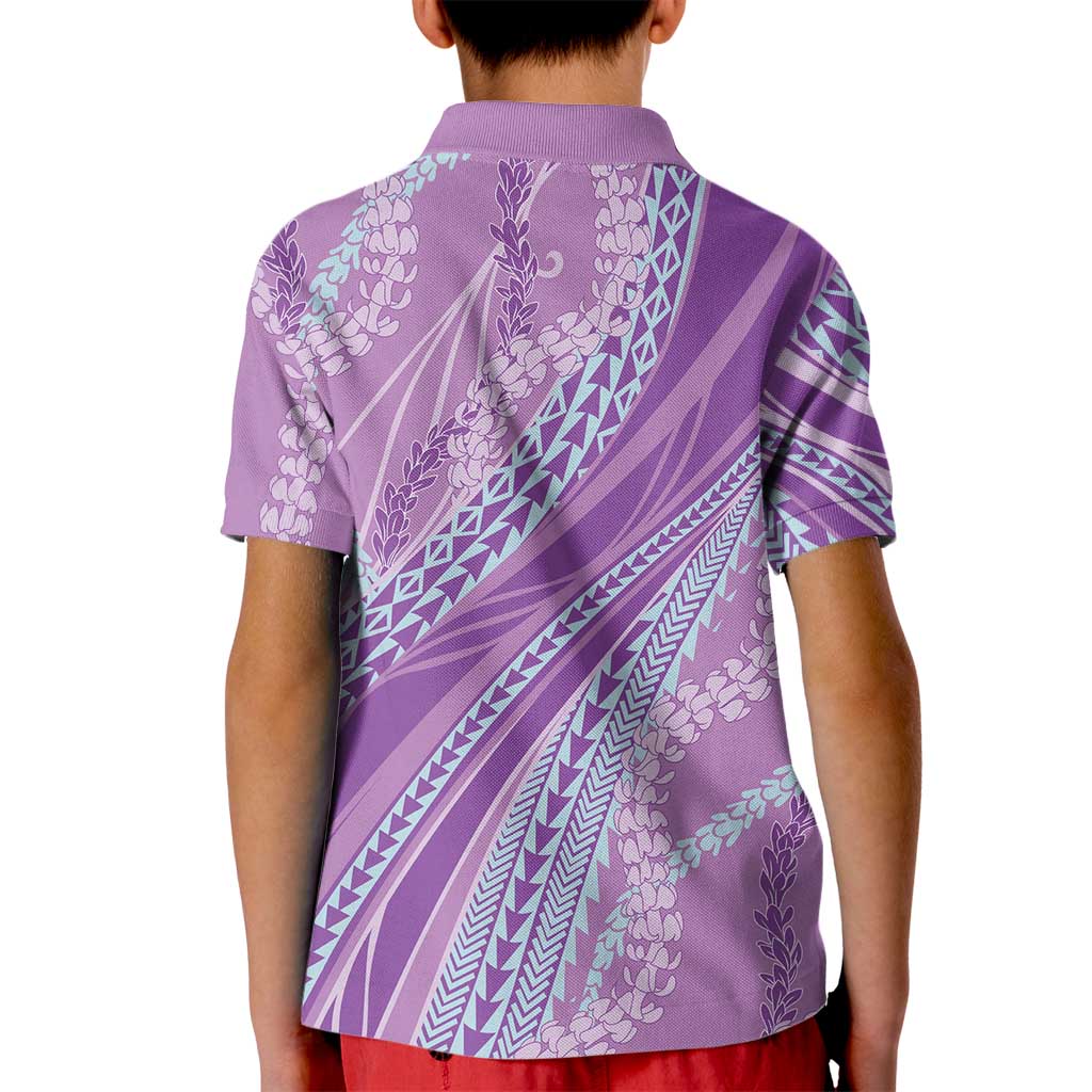 Polynesian Puakeniken Pikake Twisted Lei Kid Polo Shirt Amethys - Polynesian Pride