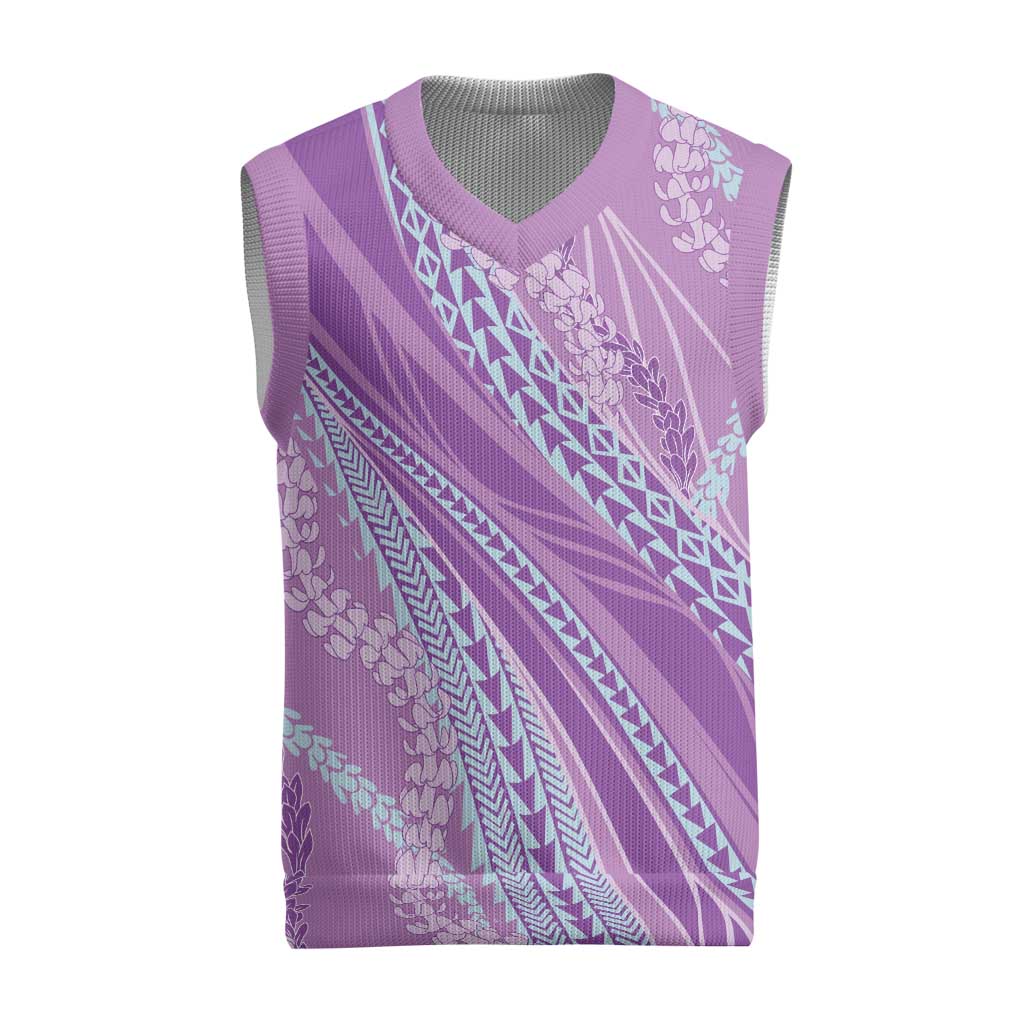 Polynesian Puakeniken Pikake Twisted Lei Christmas Knitted V-Neck Vest Amethys LT7 Amethys - Polynesian Pride