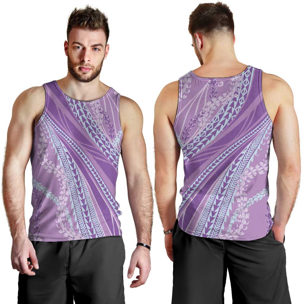 Polynesian Puakeniken Pikake Twisted Lei Men Tank Top Amethys - Polynesian Pride