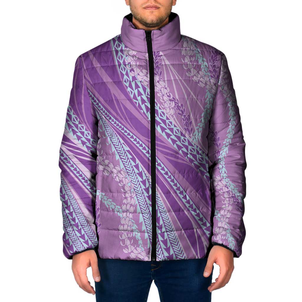 Polynesian Puakeniken Pikake Twisted Lei Padded Jacket Amethys LT7 Men Amethys - Polynesian Pride