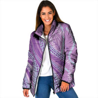 Polynesian Puakeniken Pikake Twisted Lei Padded Jacket Amethys LT7 Women Amethys - Polynesian Pride