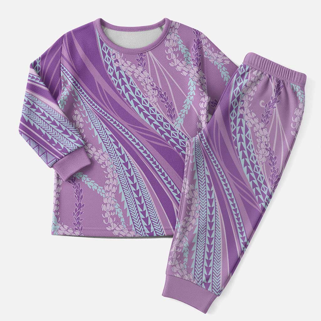 Polynesian Puakeniken Pikake Twisted Lei Christmas Pajama Set Amethys LT7 Men Amethys - Polynesian Pride
