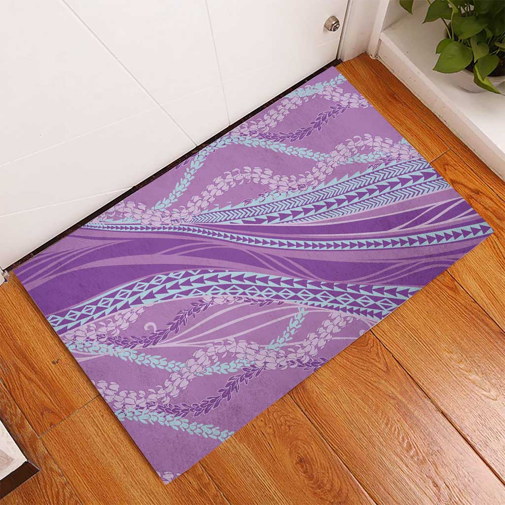 Polynesian Puakeniken Pikake Twisted Lei Rubber Doormat Amethys LT7 - Polynesian Pride