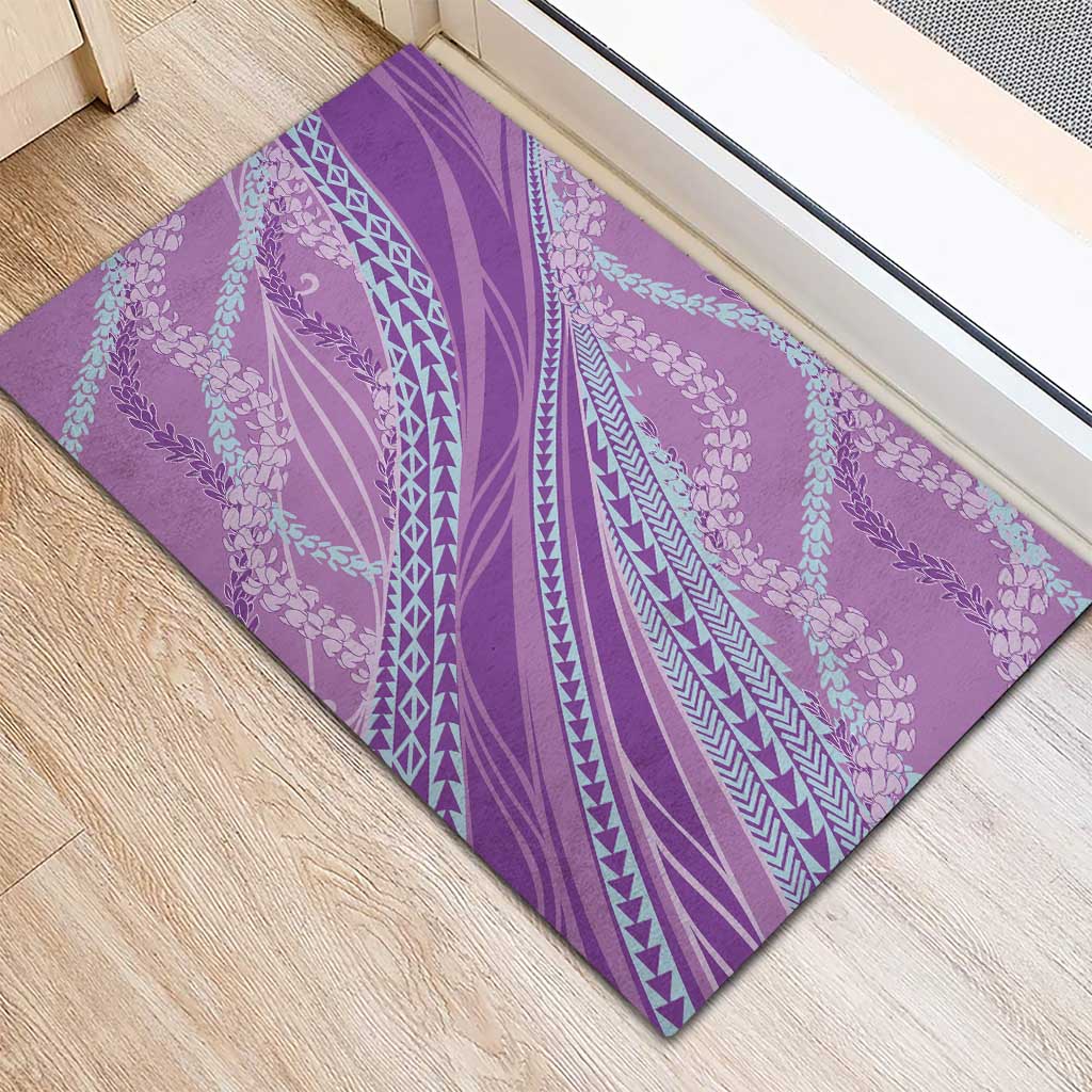 Polynesian Puakeniken Pikake Twisted Lei Rubber Doormat Amethys LT7 - Polynesian Pride