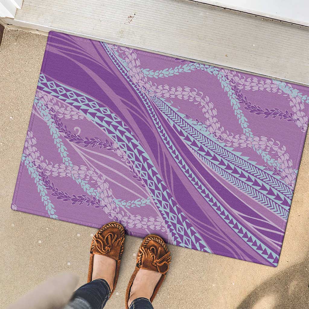 Polynesian Puakeniken Pikake Twisted Lei Rubber Doormat Amethys LT7 - Polynesian Pride