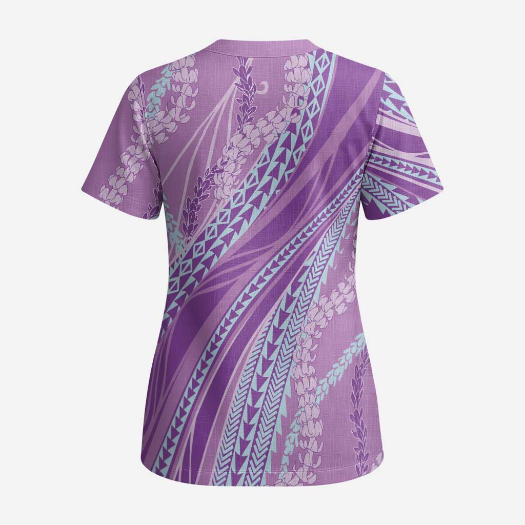 Polynesian Puakeniken Pikake Twisted Lei Scrub Top Amethys LT7 - Polynesian Pride