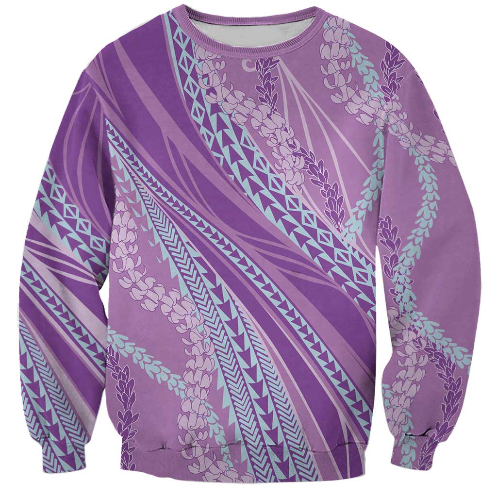 Polynesian Puakeniken Pikake Twisted Lei Sweatshirt Amethys LT7 Unisex Amethys - Polynesian Pride