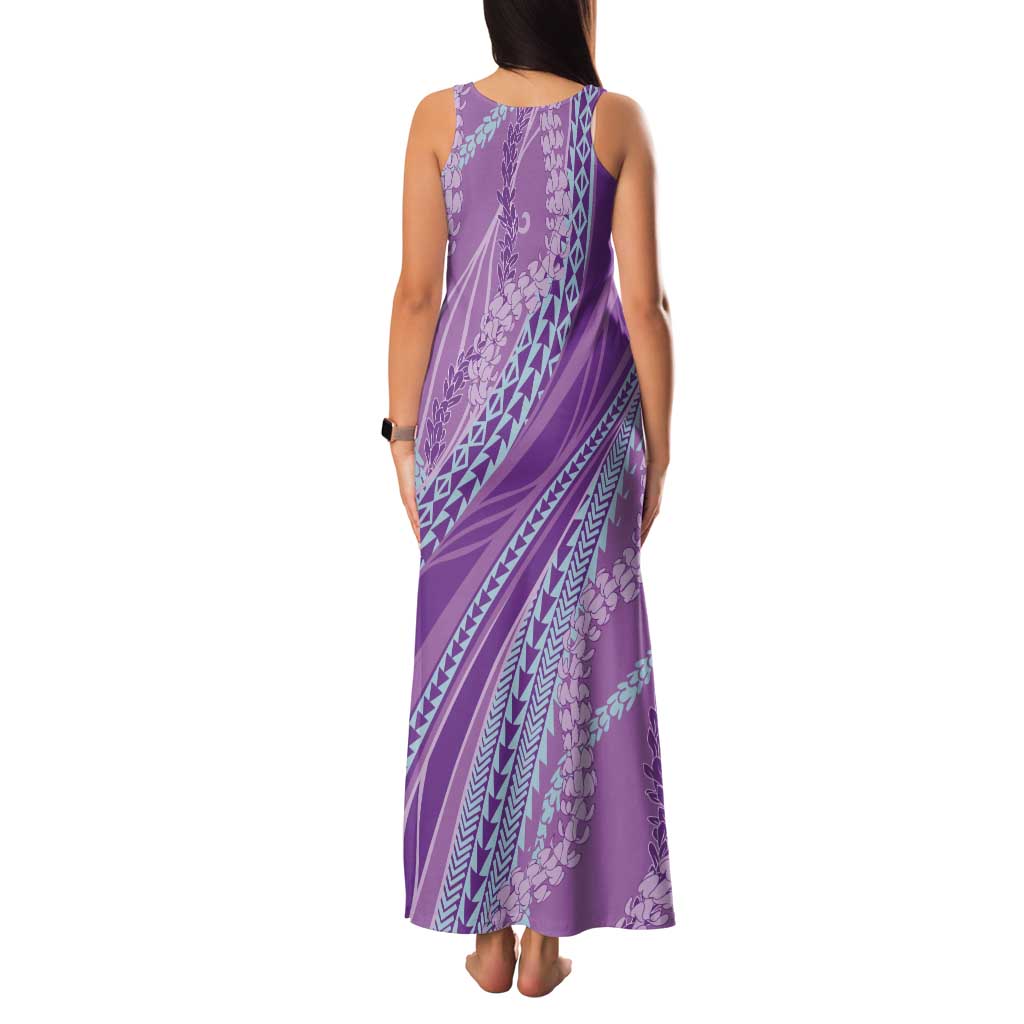 Polynesian Puakeniken Pikake Twisted Lei Tank Maxi Dress Amethys - Polynesian Pride