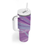 Polynesian Puakeniken Pikake Twisted Lei Tumbler With Handle Amethys LT7 - Polynesian Pride
