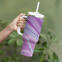Polynesian Puakeniken Pikake Twisted Lei Tumbler With Handle Amethys LT7 - Polynesian Pride