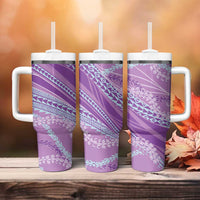 Polynesian Puakeniken Pikake Twisted Lei Tumbler With Handle Amethys LT7 - Polynesian Pride
