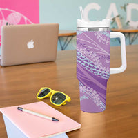 Polynesian Puakeniken Pikake Twisted Lei Tumbler With Handle Amethys LT7 - Polynesian Pride