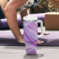Polynesian Puakeniken Pikake Twisted Lei Tumbler With Handle Amethys LT7 - Polynesian Pride
