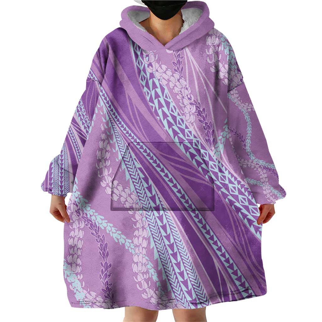 Polynesian Puakeniken Pikake Twisted Lei Wearable Blanket Hoodie Amethys - Polynesian Pride