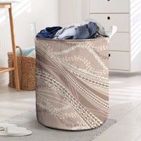 Polynesian Puakeniken Pikake Twisted Lei Laundry Basket Beige LT7 Beige - Polynesian Pride