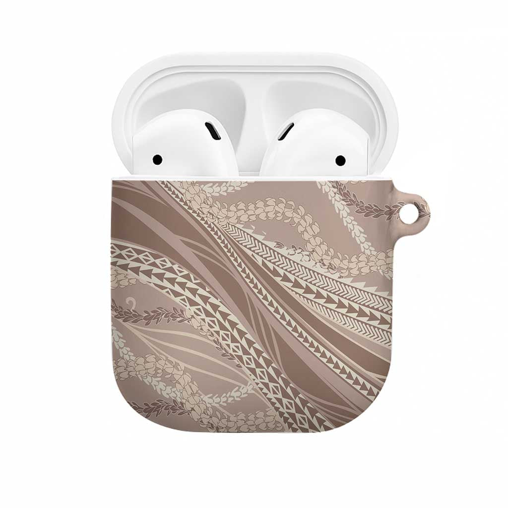 Polynesian Puakeniken Pikake Twisted Lei AirPods Case Beige LT7 Beige - Polynesian Pride