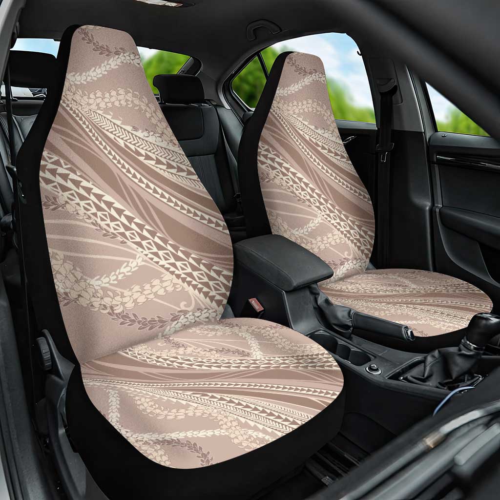 Polynesian Puakeniken Pikake Twisted Lei Car Seat Cover Beige - Polynesian Pride