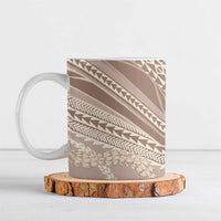 Polynesian Puakeniken Pikake Twisted Lei Ceramic Mug Beige LT7 Beige - Polynesian Pride