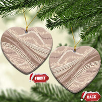 Polynesian Puakeniken Pikake Twisted Lei Ceramic Ornament Beige - Polynesian Pride