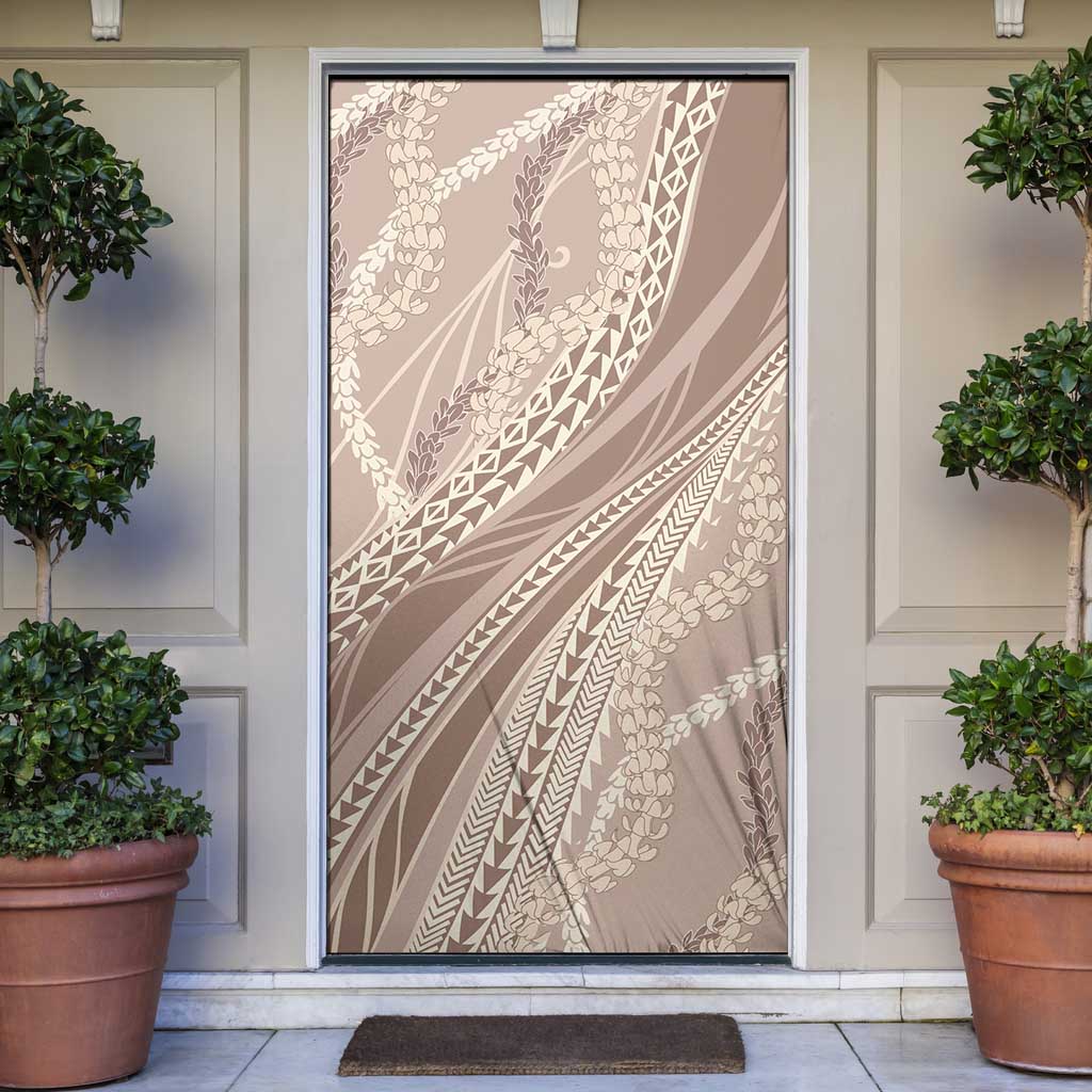 Polynesian Puakeniken Pikake Twisted Lei Door Cover Beige LT7 Beige - Polynesian Pride