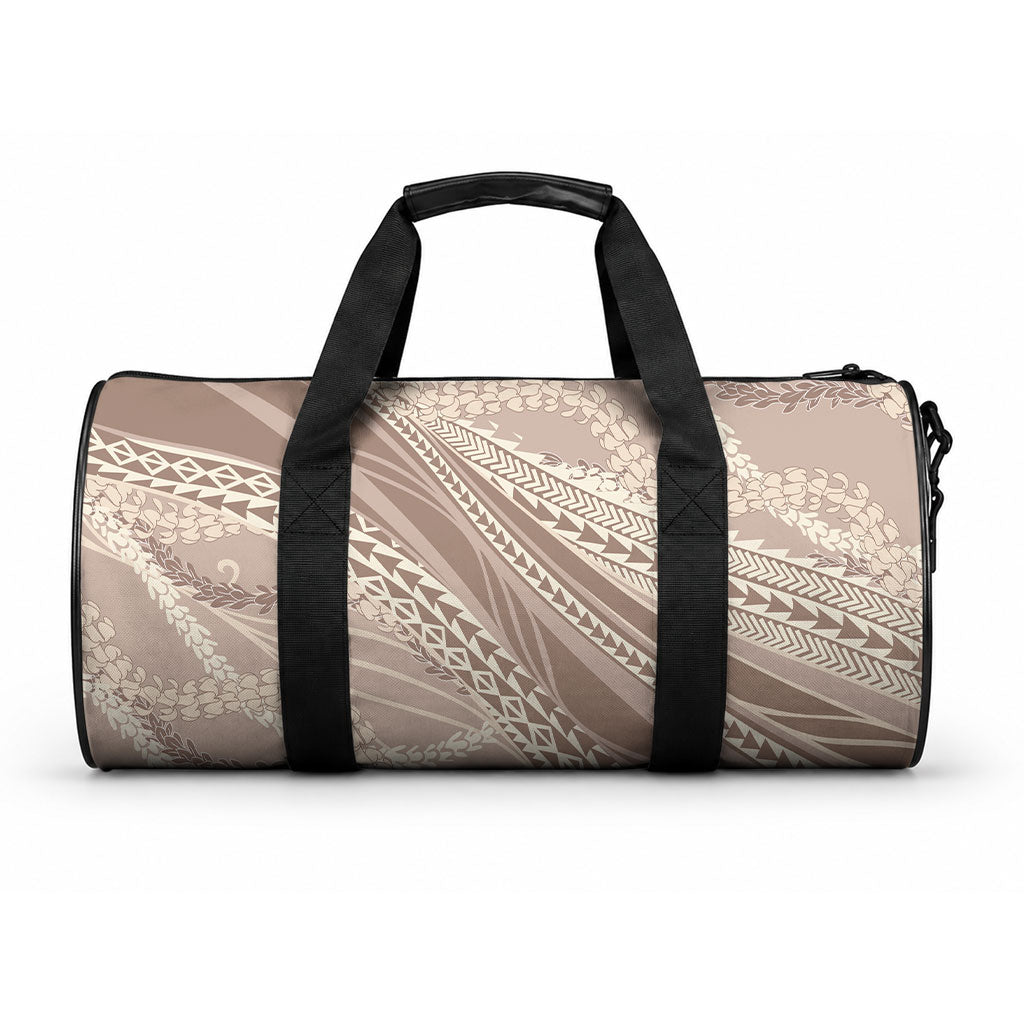 Polynesian Puakeniken Pikake Twisted Lei Duffle Bag Beige