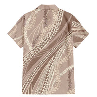Polynesian Puakeniken Pikake Twisted Lei Family Matching Mermaid Dress and Hawaiian Shirt Beige - Polynesian Pride