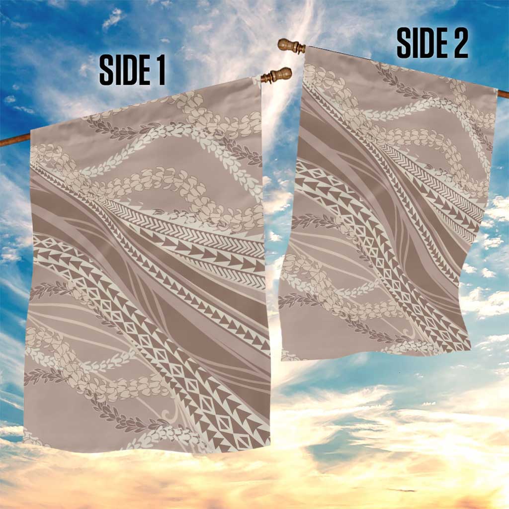 Polynesian Puakeniken Pikake Twisted Lei Garden Flag Beige LT7 - Polynesian Pride