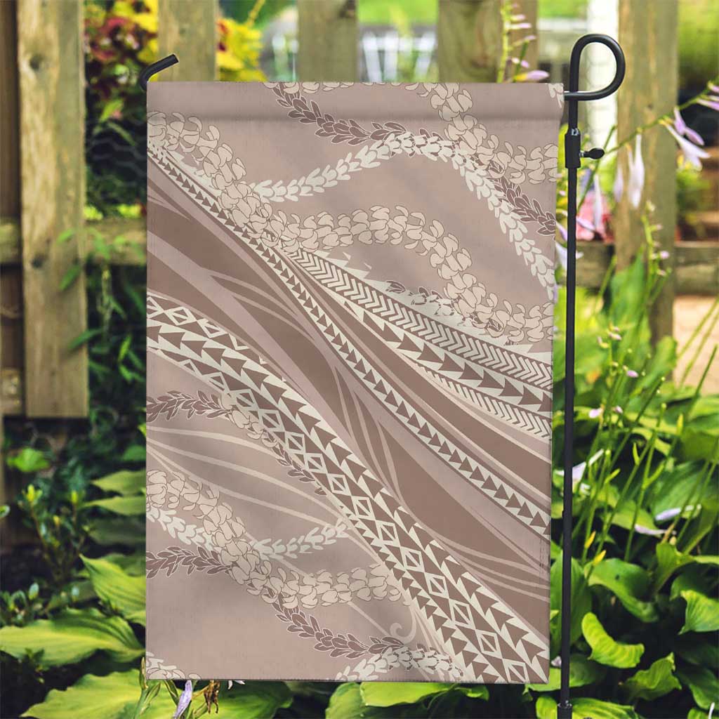 Polynesian Puakeniken Pikake Twisted Lei Garden Flag Beige LT7 Garden Flag Beige - Polynesian Pride