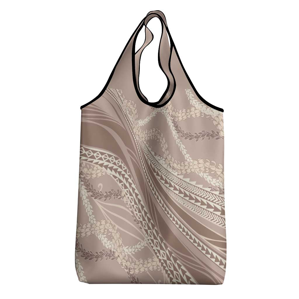 Polynesian Puakeniken Pikake Twisted Lei Grocery Bag Beige LT7 - Polynesian Pride