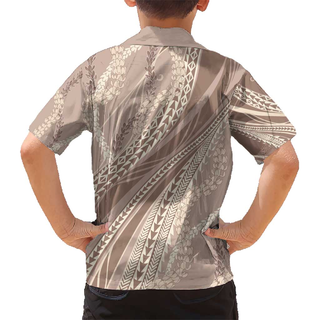 Polynesian Puakeniken Pikake Twisted Lei Hawaiian Shirt Beige - Polynesian Pride