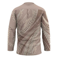 Polynesian Puakeniken Pikake Twisted Lei Hockey Jersey Beige - Polynesian Pride