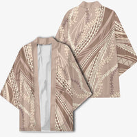 Polynesian Puakeniken Pikake Twisted Lei Kimono Beige - Polynesian Pride