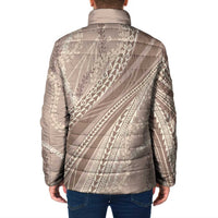 Polynesian Puakeniken Pikake Twisted Lei Padded Jacket Beige LT7 - Polynesian Pride