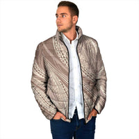 Polynesian Puakeniken Pikake Twisted Lei Padded Jacket Beige LT7 - Polynesian Pride