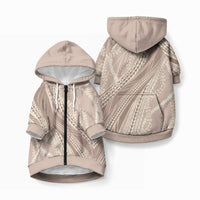 Polynesian Puakeniken Pikake Twisted Lei Pet Hoodie Beige