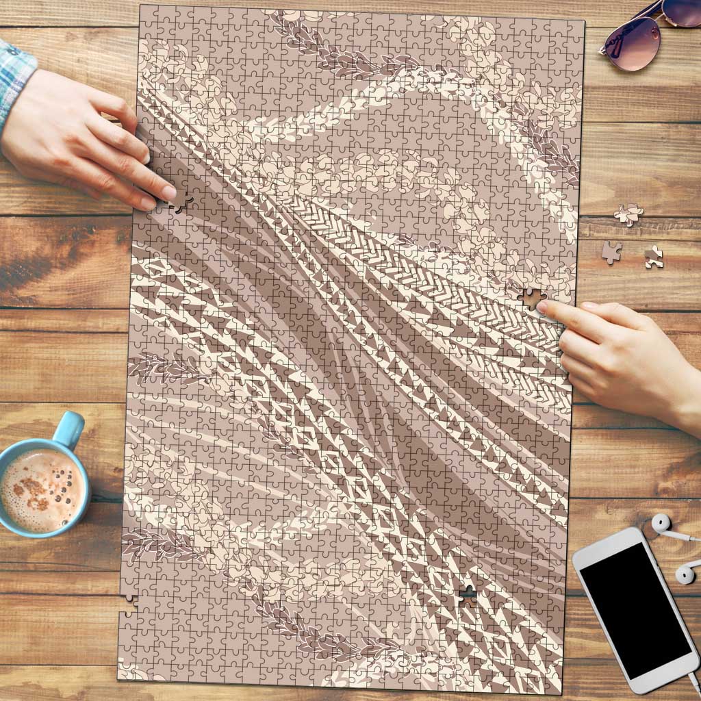 Polynesian Puakeniken Pikake Twisted Lei Puzzle Beige LT7 Beige - Polynesian Pride