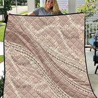 Polynesian Puakeniken Pikake Twisted Lei Quilt Beige - Polynesian Pride