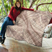 Polynesian Puakeniken Pikake Twisted Lei Quilt Beige - Polynesian Pride