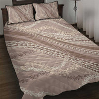 Polynesian Puakeniken Pikake Twisted Lei Quilt Bed Set Beige LT7 Beige - Polynesian Pride