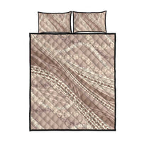 Polynesian Puakeniken Pikake Twisted Lei Quilt Bed Set Beige LT7 - Polynesian Pride