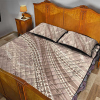 Polynesian Puakeniken Pikake Twisted Lei Quilt Bed Set Beige LT7 - Polynesian Pride