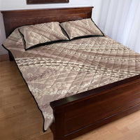 Polynesian Puakeniken Pikake Twisted Lei Quilt Bed Set Beige LT7 - Polynesian Pride
